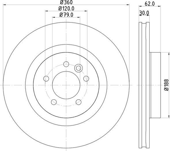 Land Rover Discovery 4 L319 3.0 TDV6 4.0 V8 Front Vented Brake Discs - Exact OEM Specification - LR025946G