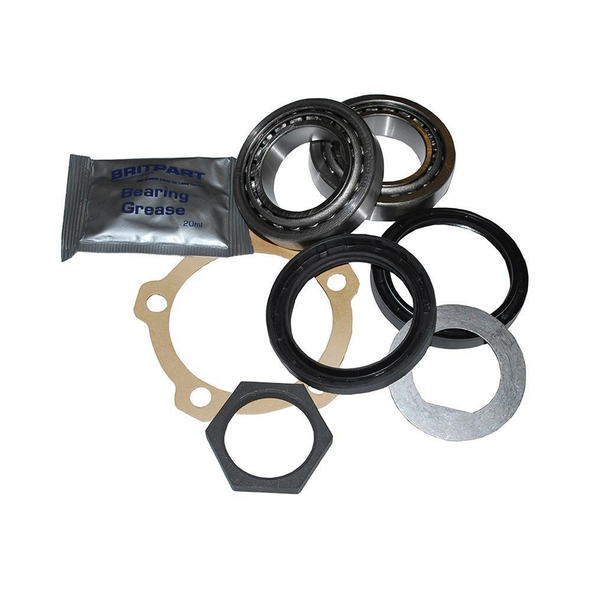 Britpart Wheel Bearing Kit for Discovery 1, car wheel bearing replacement parts with grease and mounting hardware.