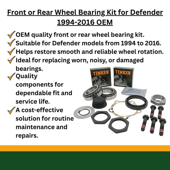 Front or rear wheel bearing kit for Defender 1994-2016 OEM DA2381G