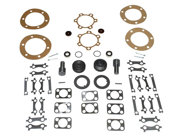Direct Replacement Front Swivel Pin Conversion Kit for Series 2 - 532268, assorted metal and rubber parts including gaskets, pins, and brackets for mower or machinery repair. Direct Replacement Front Swivel Pin Conversion Kit for Series 2 - 532268, assorted metal and rubber parts including gaskets, pins, and brackets for mower or machinery repair.