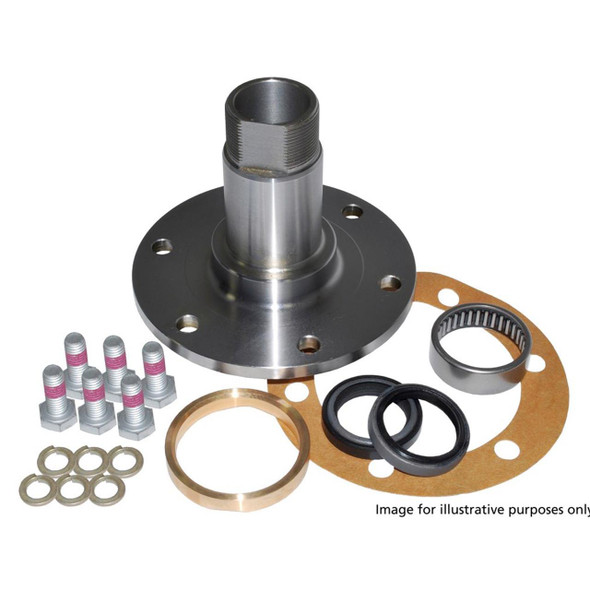 Britpart Front Stub Axle Kit For Discovery 1, vehicle axle assembly components including shaft, bearings, seals, and mounting hardware.