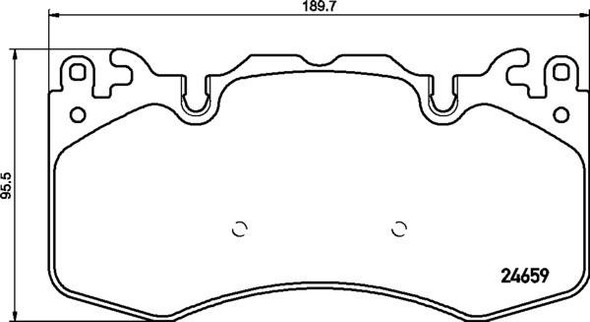 EBC Brakes Front Brake Pads EBC Ultimax for Range Rover Sport L494 2014 Onwards, technical diagram of brake pad design with measurements. EBC Brakes Front Brake Pads EBC Ultimax for Range Rover Sport L494 2014 Onwards, technical diagram of brake pad design with measurements.