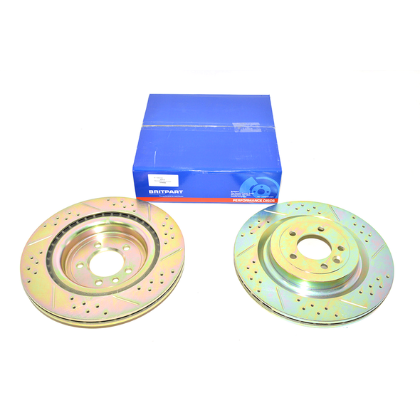 Range Rover L405 Rear Brake Discs Drilled and Grooved Performance Upgrade from JGS4x4