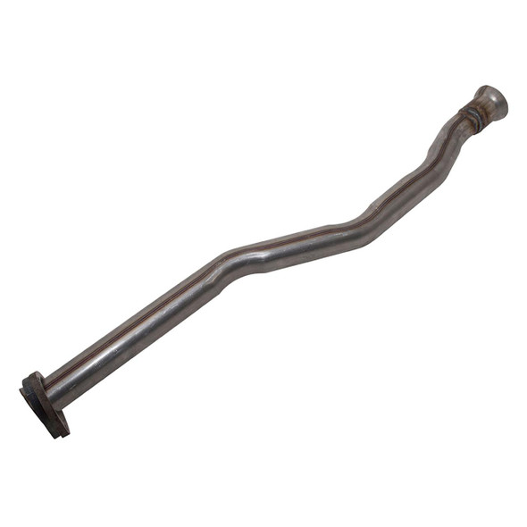 DOUBLE SS Double S Downpipe Intermediate exhaust Pipe for Defender 2.5 NA Diesel - NRC9137, stainless steel downpipe with a bent pipe design for vehicle exhaust system.