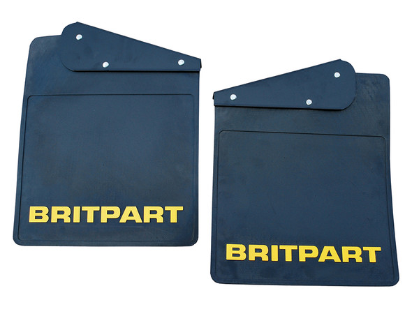 Defender 90 Rear Mudflap Pair with Yellow Logo and No Exhaust Cut Out from JGS4x4