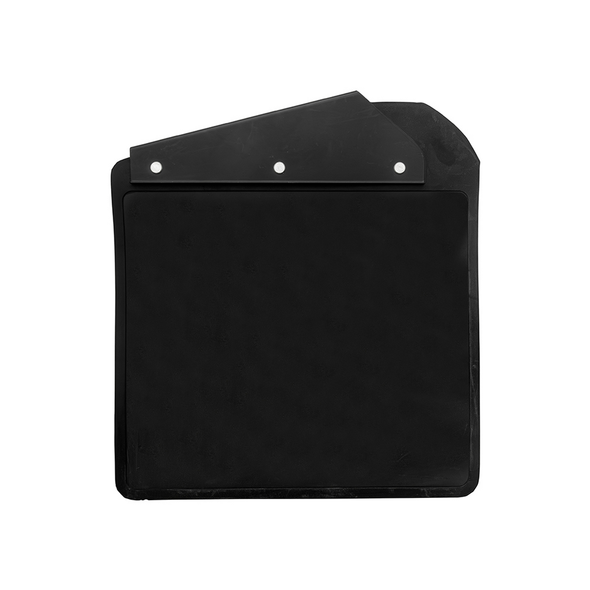 Front Right Mud Flap with Bracket for Defender Puma, black replacement mud flap for vehicle protection.