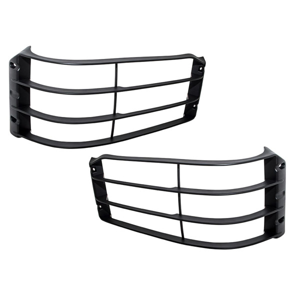 Britpart Front Lamp Guard Pair - STC53193 for Discovery 2, black protective grille guards for vehicle headlights.