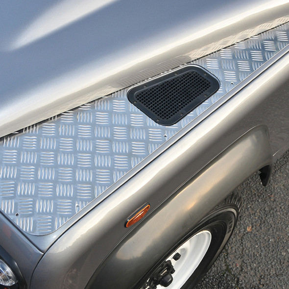 Defender Chequer Plate Wing Top Protector Pair Natural Aluminium - DA4049