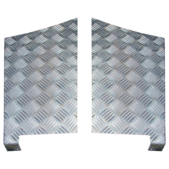 Defender 110 Chequer Plate Rear Wing Protector Pair Natural Aluminium from JGS4x4