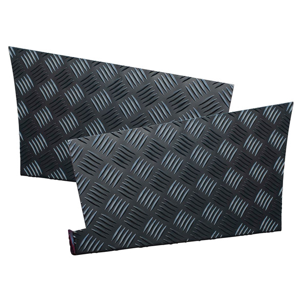 Defender 110 Chequer Plate Rear Wing Protector Pair Satin Black from JGS4x4
