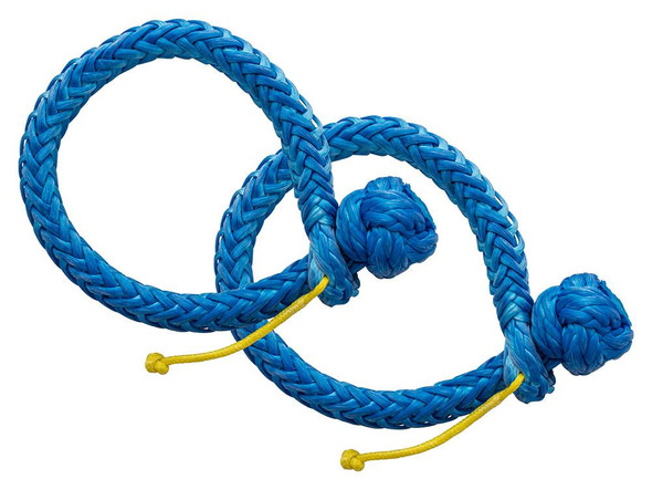 Britpart Soft Shackles 4x4 Recovery Synthetic Rope 5830Kg, blue braided soft shackles used for off-road vehicle recovery. Britpart Soft Shackles 4x4 Recovery Synthetic Rope 5830Kg, blue braided soft shackles used for off-road vehicle recovery.