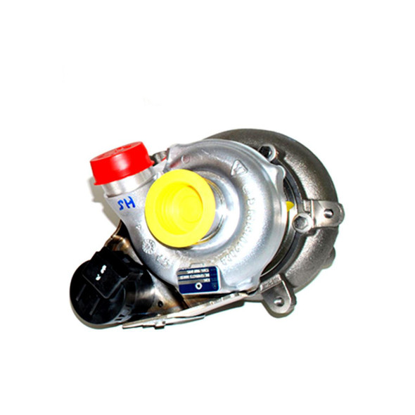 Borg Warner Range Rover Sport 2.7 TDV6 Turbo (Borg Warner) Turbocharger, automotive turbocharger with metal housing and coloured inlet outlet components.