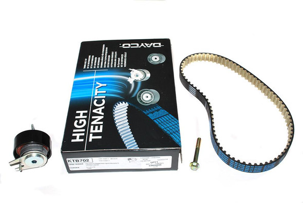 Dayco Rear Timing Belt Kit + Tensioner for Discovery 4 3.0 TDV6, automotive timing belt kit with tensioner, belt, and pulley components.