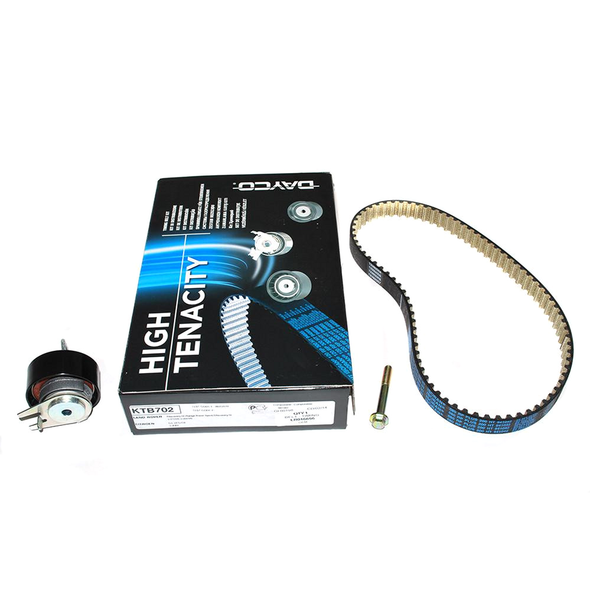 Dayco Rear Timing Belt Kit With Tensioner DAYCO OEM for Range Rover L405 TDV6, includes timing belt, tensioner, and bolt.