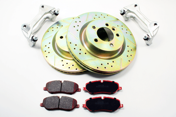 Terrafirma Discovery 3/4 Range Rover Sport Big Brake Upgrade Kit Premium Ceramic Brake Pads & CDG Cross Drilled & Grooved Brake Discs from JGS4x4