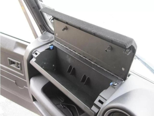 Terrafirma PUMA 07 on Tdci Dash Board Glove Box Terrafirma - TF907 for Defender 90 110, vehicle dashboard glove box with secure storage compartment.