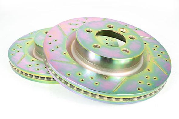 Discovery 3/Range Rover Sport Front Brake Disc Cross Drilled & Grooved from JGS4x4