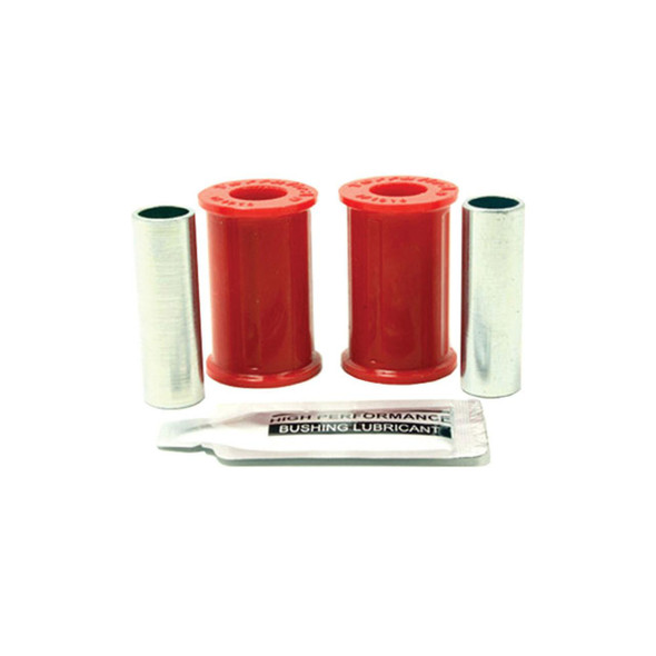 Terrafirma Rear Lower Suspension Trailing Arm Bush Kit Axle End, includes red bushings, silver metal sleeves, and lubrication paste for vehicle suspension maintenance.