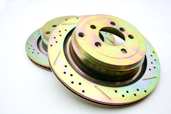 JGS4x4 | Rear Brake Disc Cross Drilled Grooved - Vented - LR031844CDG | Terrafirma