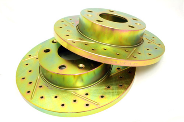 Freelander 1 Front Drilled and Grooved Solid Brake Disc from JGS4x4