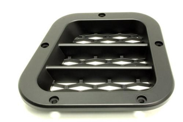 Terrafirma Right Hand Side Air Intake Vent - Terrafirma TF271RH for Defender 90/110, black plastic vent with three horizontal slats and mounting holes.