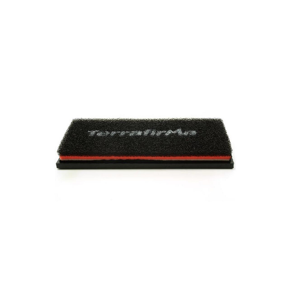 Terrafirma Freelander 1 Performance Air Filter ESR4103, black foam air filter with red sealing edge designed for improved engine airflow and filtration.