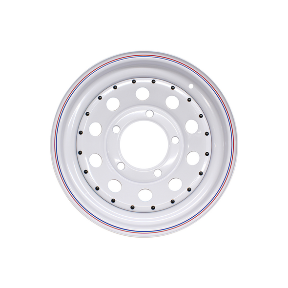 Defender/Discovery 1 White Modular 7X16 Steel Road Wheel from JGS4x4