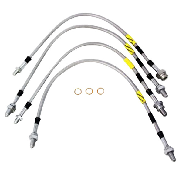 Terrafirma TF643GD 4-Line 2" Extended Stainless Steel Brake Hose Kit for Defender 90/110/130 with ABS (1999-2004) from JGS4x4