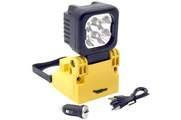 Terrafirma TF715 Emergency Rechargeable Light, 1000LM, Magnetic Base, USB & Car Charger, 3 Light Modes, compact portable emergency LED work light with powerful illumination, adjustable modes, and versatile charging options.