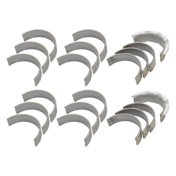 KING 00.10/0.25mm Engine Bearing Set for Discovery 4 and Range Rover Sport 3.0 V6 Diesel - DA1581, image of metal engine bearing shells arranged in rows.