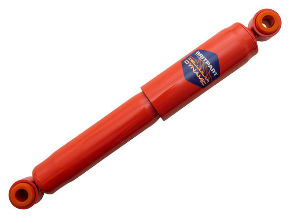 Britpart CELLULAR DYNAMIC Front Shock Absorber Long Travel for Series 2, 2A, 3, orange shock absorber with mounting eyelets on each end. Britpart CELLULAR DYNAMIC Front Shock Absorber Long Travel for Series 2, 2A, 3, orange shock absorber with mounting eyelets on each end.