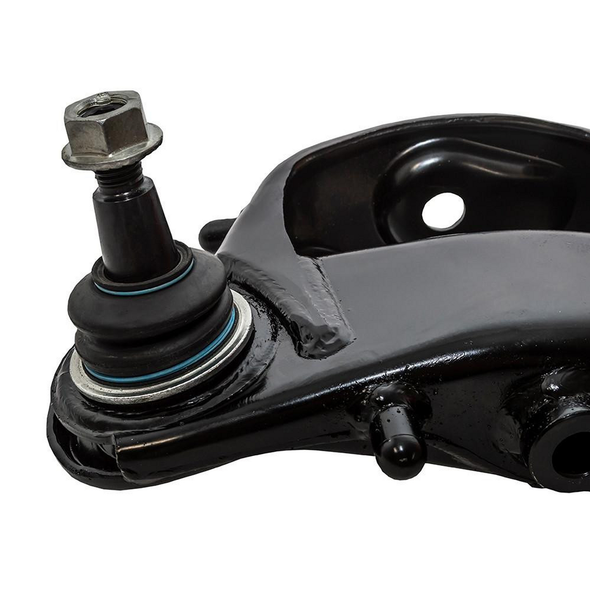 BRITPARTXS Front Left Hand Lower Arm for Range Rover Sport L320, OEM LR029306, close-up view of automotive suspension part showing ball joint and mounting bracket.