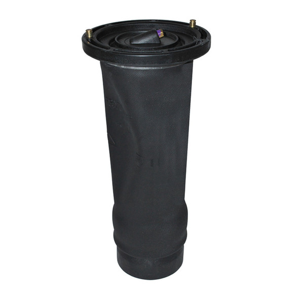 CONTITECH Rear Air Suspension Air Spring for Discovery 2, black rubber air spring with metal fittings at both ends.