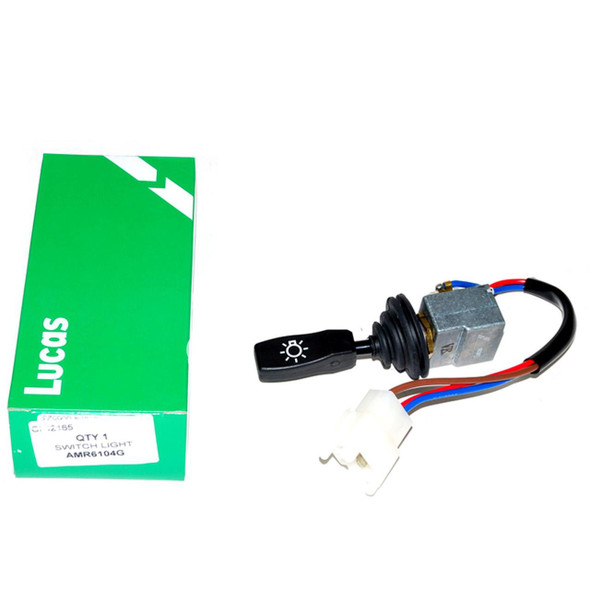 Lucas Master Light Switch Td5 & TD4 PUMA for Defender, close-up of the automotive light switch with wiring and packaging. Lucas Master Light Switch Td5 & TD4 PUMA for Defender, close-up of the automotive light switch with wiring and packaging.