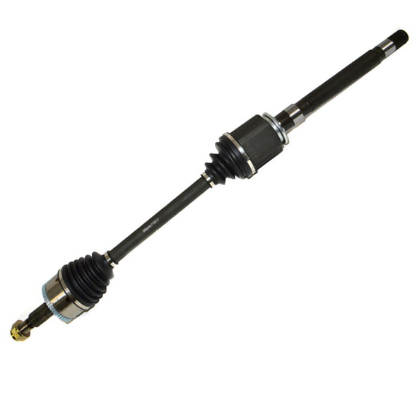 Direct Replacement Front Right Driveshaft (Half Shaft) for Discovery 3, Discovery 4 & Range Rover Sport, automotive part with black metal shaft and rubber boot.