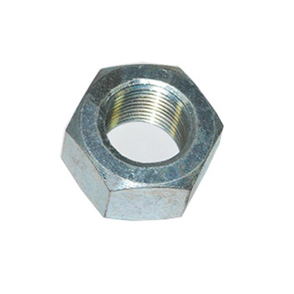 Direct Replacement Steering Box Drop Arm Retaining Nut, close-up of a hexagonal metal nut with internal threading, used for Defender & Discovery vehicles.