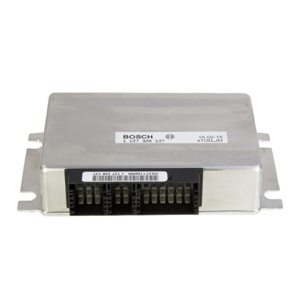 Bosch Transfer Gearbox Shift Control ECU Module for Range Rover L322, automotive electronic control unit with metallic casing and multi-pin connector