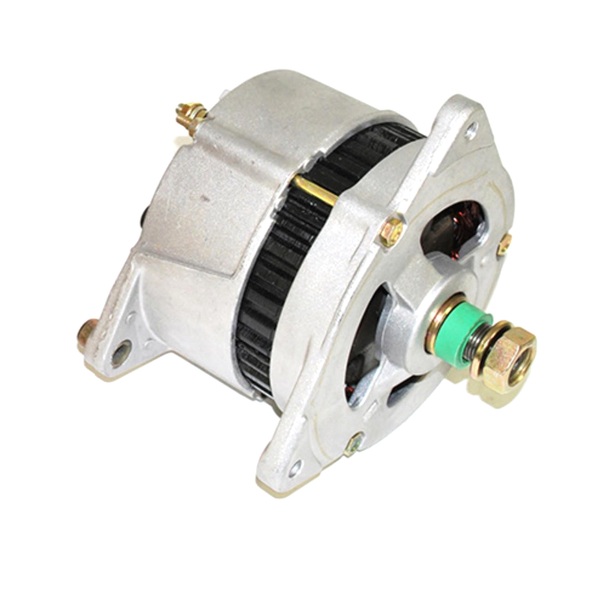 Direct Replacement STC234 65 Amp A127 Type Alternator for Defender 2.5, 3.5 V8, Discovery 1, Range Rover Classic | STC234, image of an automotive alternator with metallic housing and electrical connections.