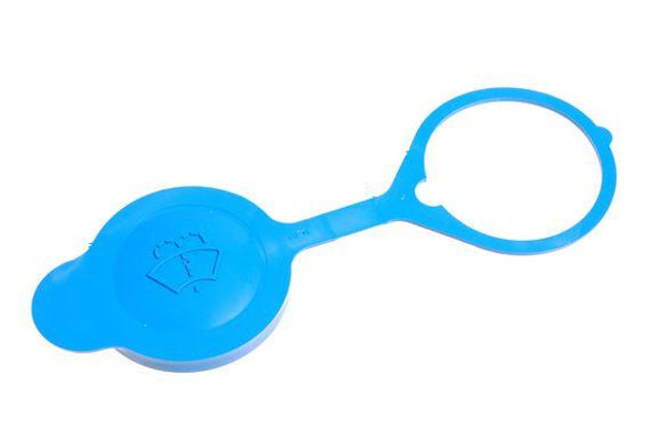 OEM Parts Screen Wash Bottle for Defender - DMG10001l, blue windshield washer fluid reservoir cap with handle for vehicle windshield cleaning.