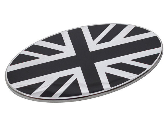 Union Jack Oval Badge for Black and Chrome Self-Adhesive from JGS4x4