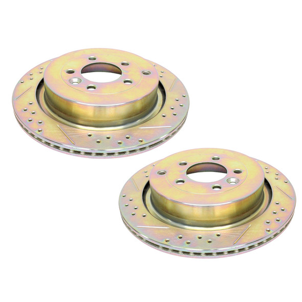 Rear Vented Brake Discs Drilled and Grooved Performance Upgrade for Range Rover Sport L320 from JGS4x4