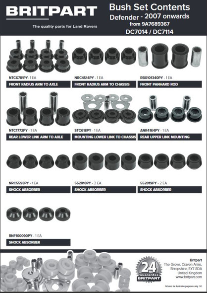 Polyurethane Suspension Bush Kit 2009-2016 for Defender
