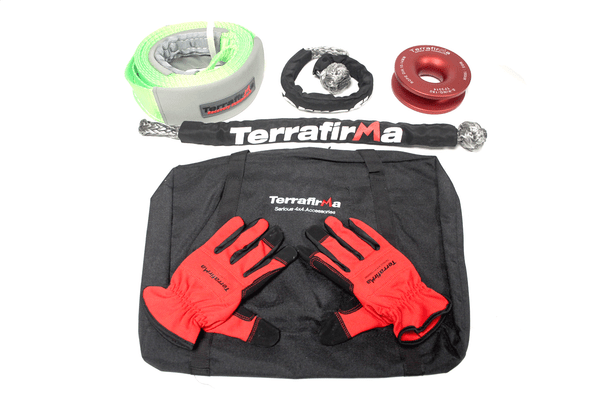 Terrafirma Winch Kit Pro & Bag - TF3317 Includes Soft Shackles, Gloves, Snatch Ring, and Tree Strap for Complete Recovery from JGS4x4