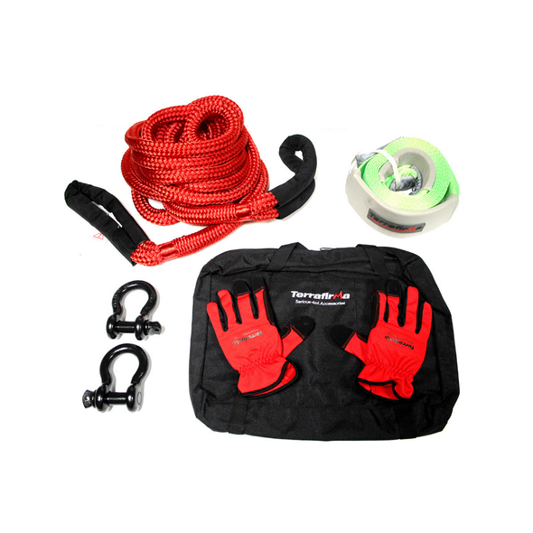 Terrafirma Recovery Kit & Bag - TF3318 Includes Rope, Gloves, Shackles, and Tree Strap for Complete Off-Road Recovery from JGS4x4
