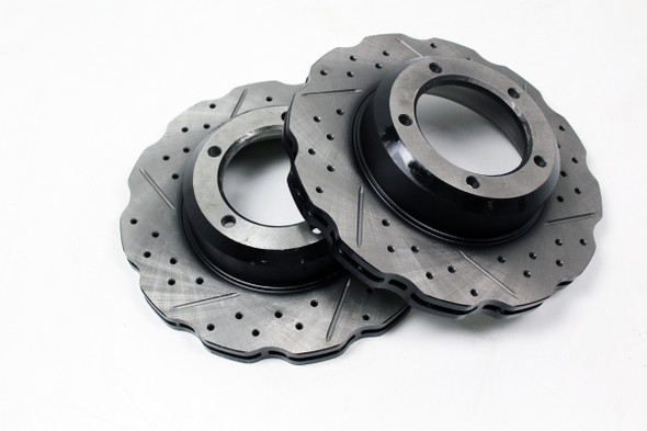 Defender/Discovery 1 Front Brake Disc Drilled & Grooved Wavy from JGS4x4