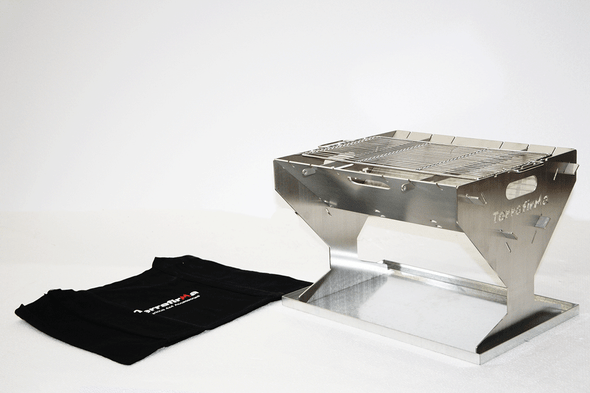 Terrafirma Stainless Steel Fire Pit BBQ With Carry Bag from JGS4x4