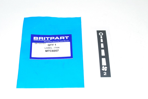 Fan Label - MTC6007 | OEM from JGS4x4