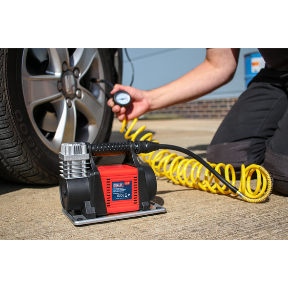 SEALEY 12V Heavy Duty Tyre Inflator/Mini Air Compressor 50L/Min 150 PSI