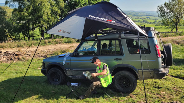 Terrafirma TF1706 2.4x2m Marshall Shelter, Weatherproof Polyester with Fiberglass Poles for Outdoor Events from JGS4x4