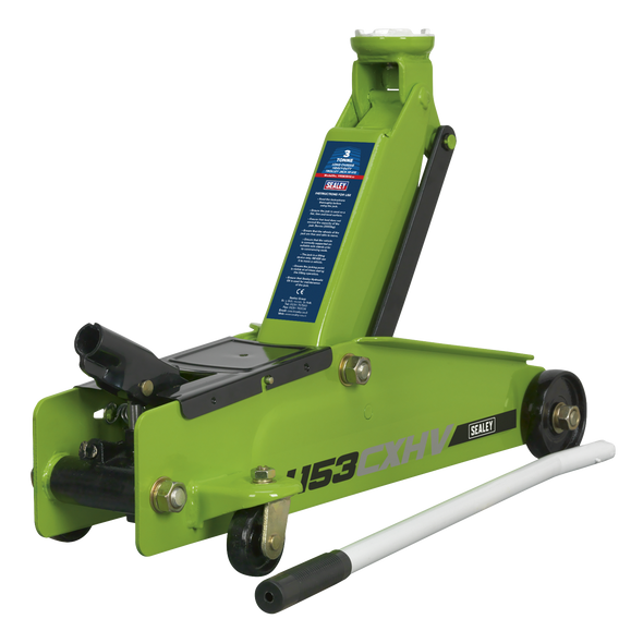 Heavy-Duty Long Reach Trolley Jack 3 Tonne - Green